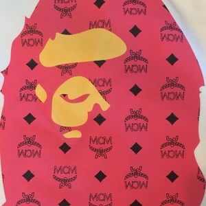 MCM MCM x BAPE Ape Head T-Shirt With Keychain.